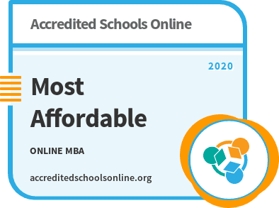 Most Affordable Online MBA Programs badge
